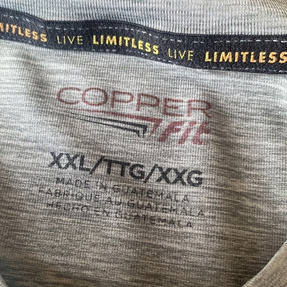 Copper fit gray performance tee shirt size xxl base - Picture 5 of 5